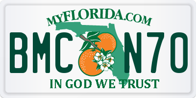 FL license plate BMCN70