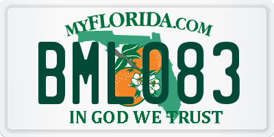 FL license plate BML083