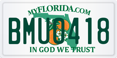 FL license plate BMU0418