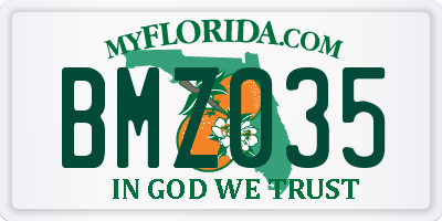 FL license plate BMZ035