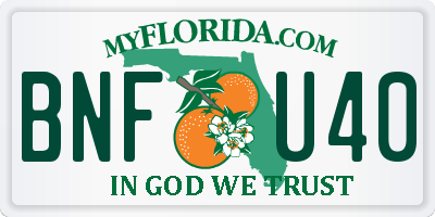 FL license plate BNFU40