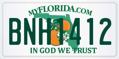 FL license plate BNH1412