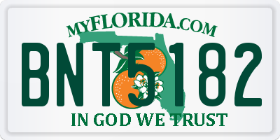 FL license plate BNT5182