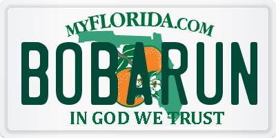 FL license plate BOBARUN