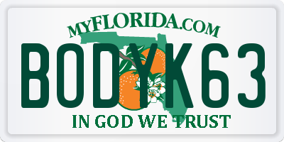 FL license plate BODYK63