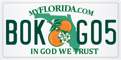 FL license plate BOKG05