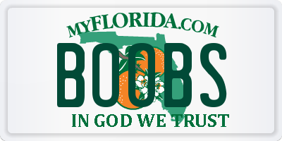 FL license plate BOOBS