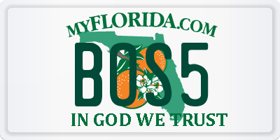 FL license plate BOS5