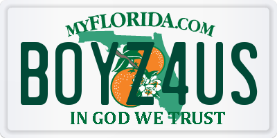 FL license plate BOYZ4US