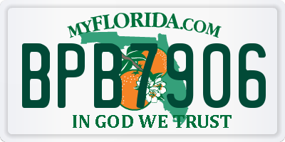 FL license plate BPB7906