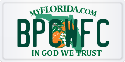 FL license plate BPCWFC