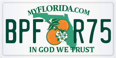 FL license plate BPFR75