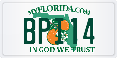 FL license plate BPI14