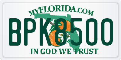 FL license plate BPK8500