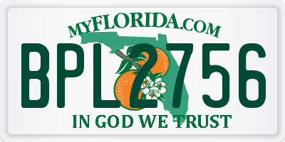 FL license plate BPL2756