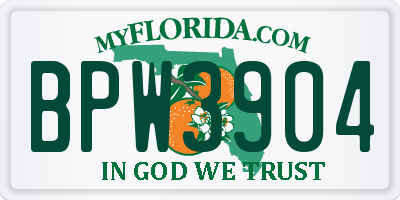 FL license plate BPW3904