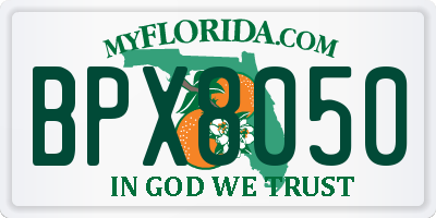 FL license plate BPX8050