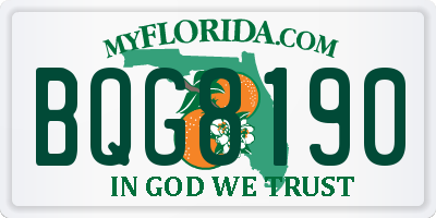 FL license plate BQG8190