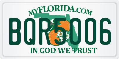 FL license plate BQR5006