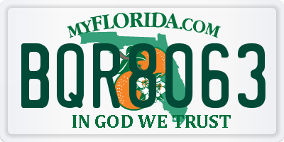 FL license plate BQR8063