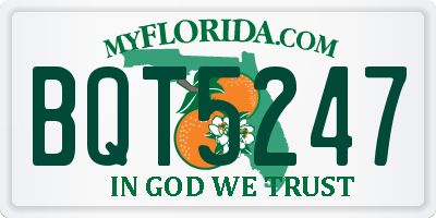 FL license plate BQT5247