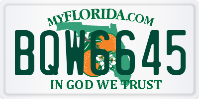 FL license plate BQW6645