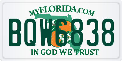 FL license plate BQW6838