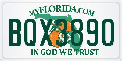 FL license plate BQX3890