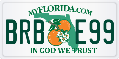 FL license plate BRBE99