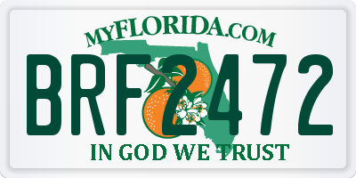 FL license plate BRF2472