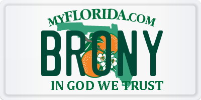 FL license plate BRONY