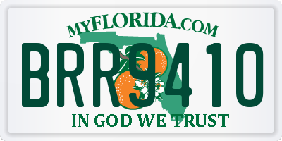 FL license plate BRR9410