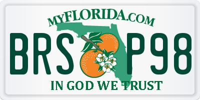 FL license plate BRSP98