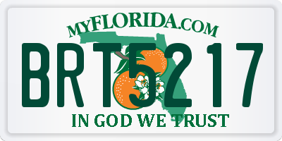 FL license plate BRT5217