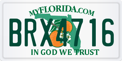 FL license plate BRX4716