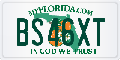 FL license plate BS46XT