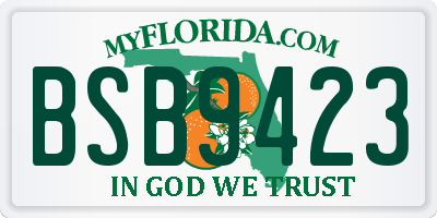 FL license plate BSB9423