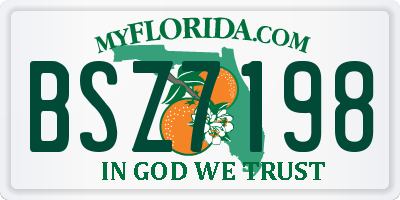 FL license plate BSZ7198