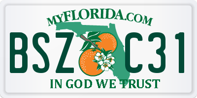 FL license plate BSZC31