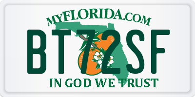 FL license plate BT72SF