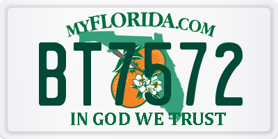 FL license plate BT7572