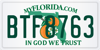 FL license plate BTF8763