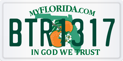 FL license plate BTR1317