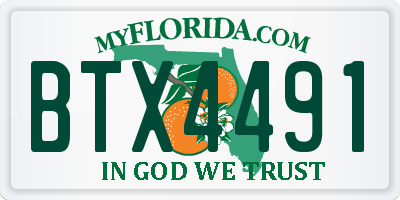 FL license plate BTX4491