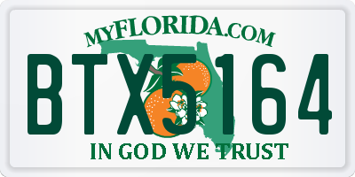 FL license plate BTX5164