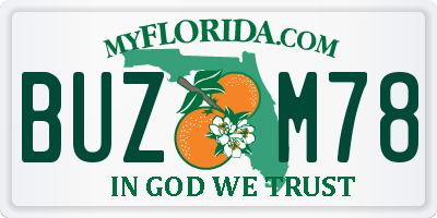 FL license plate BUZM78