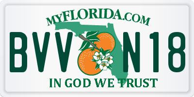 FL license plate BVVN18