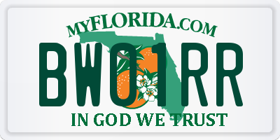 FL license plate BW01RR