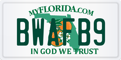 FL license plate BWAFB9