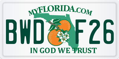 FL license plate BWDF26